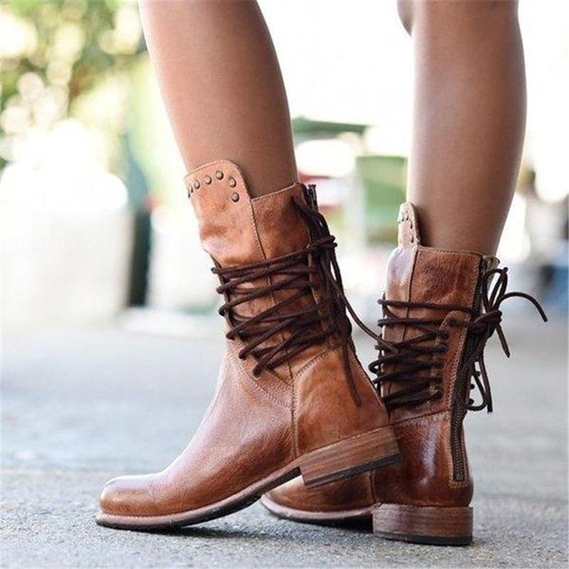 Megan | Leather Boots With Laces