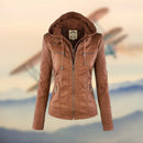 Chloe® - Elegant and versatile leather jacket with a hood