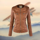 Chloe® - Elegant and versatile leather jacket with a hood