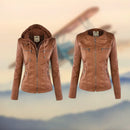 Chloe® - Elegant and versatile leather jacket with a hood