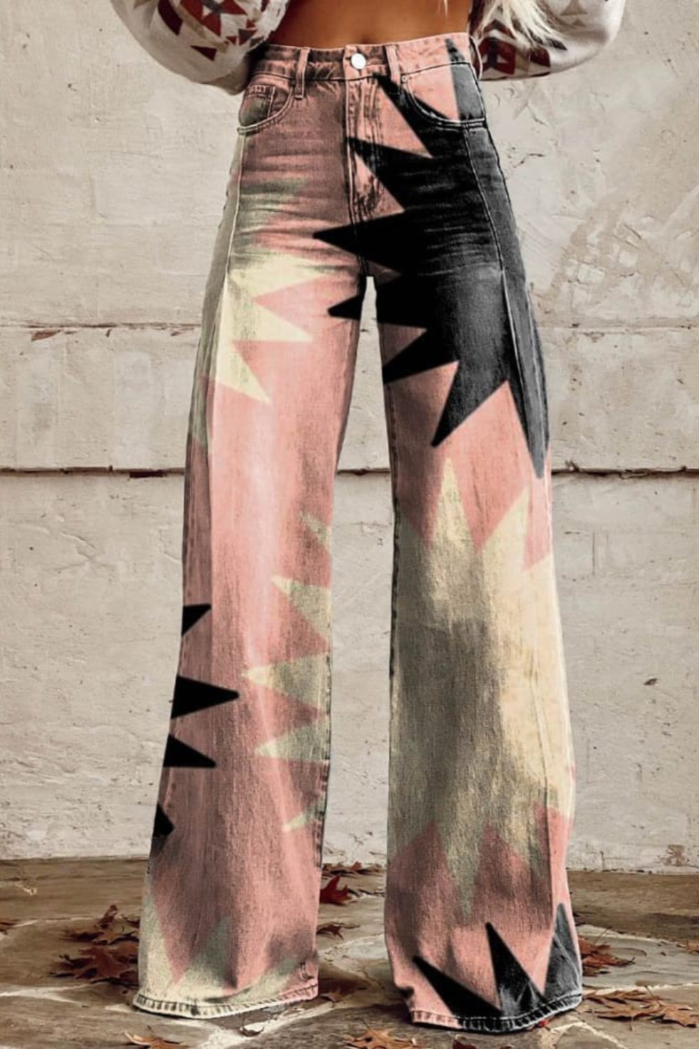 Emily - Geometric flared trousers