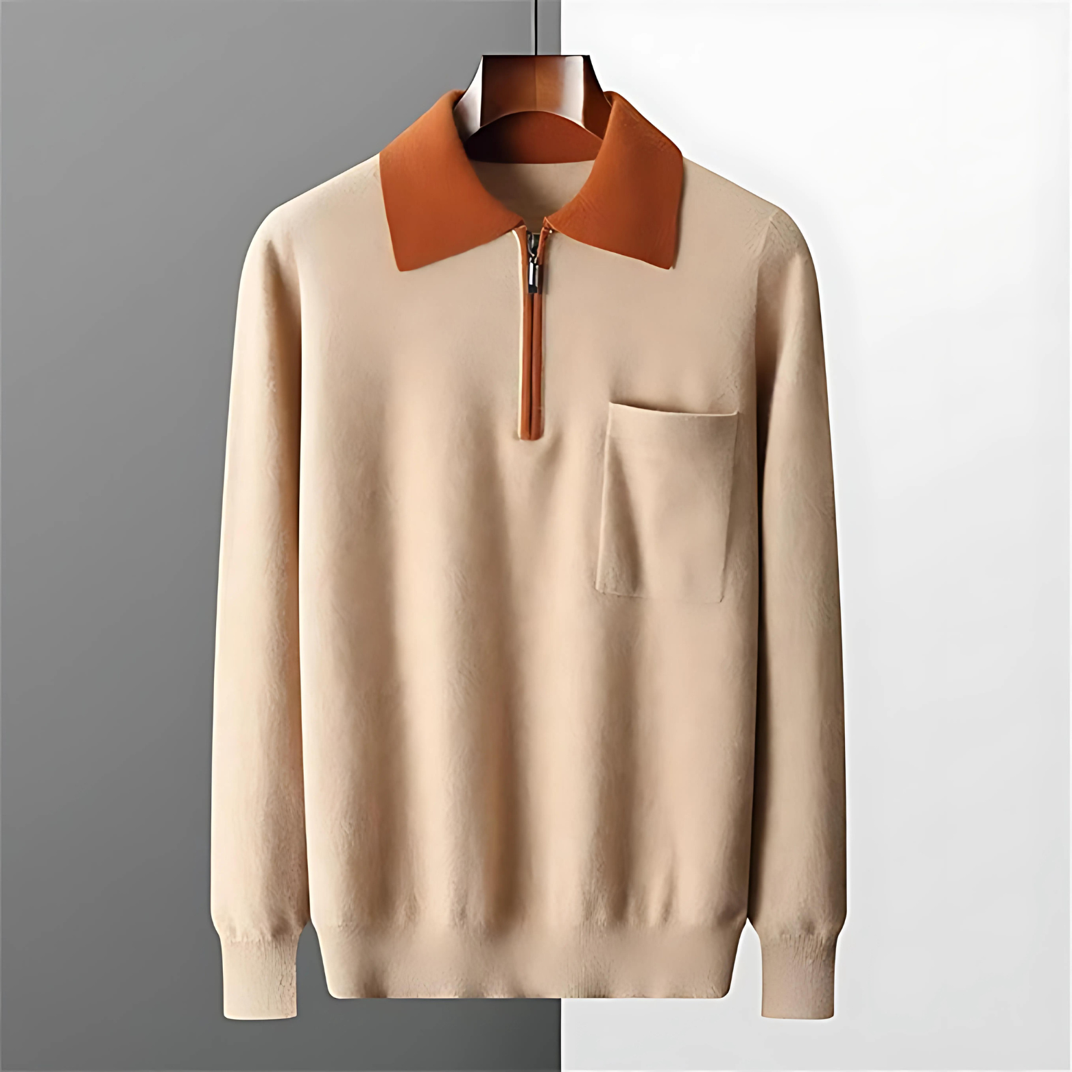 MARLOW CASHMERE POLO ZIP UP