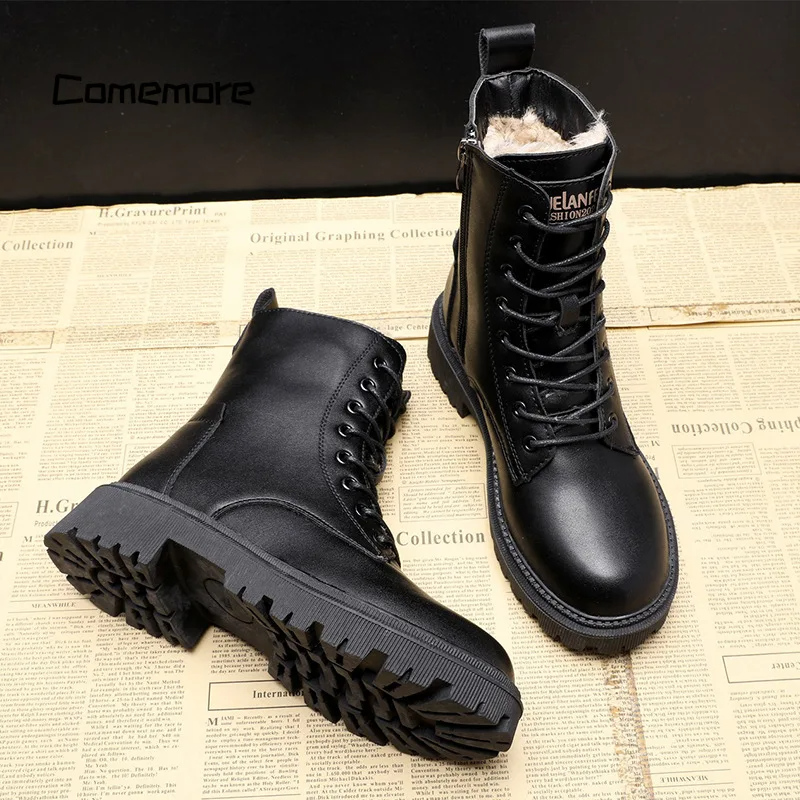 Grace™ - Black leather winter boots