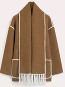 MARLOW DRAPED WOOL COAT