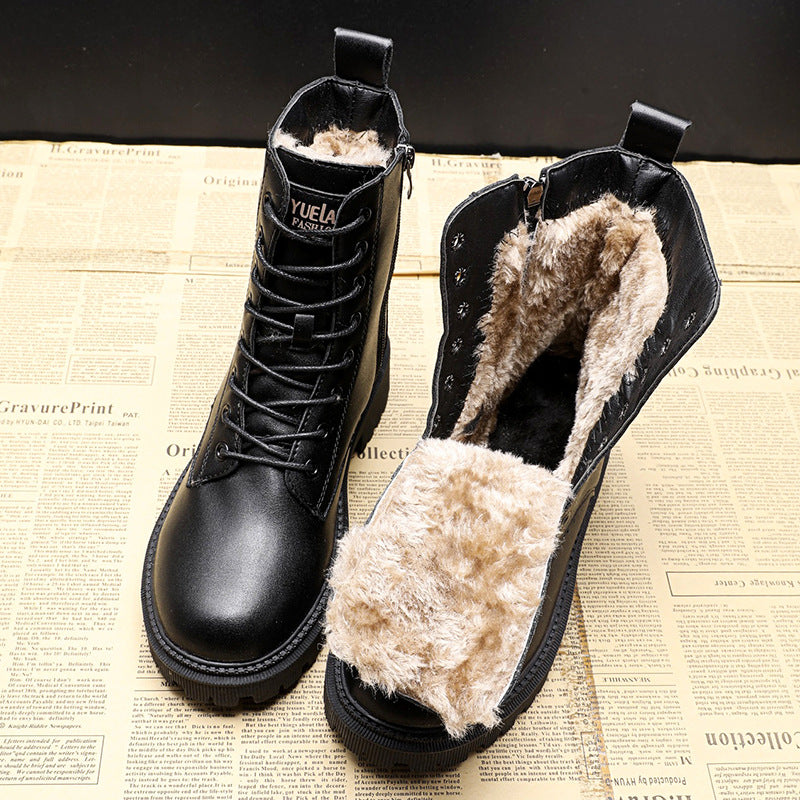 Grace™ - Black leather winter boots