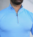 THE HALFZIP KNIT - LIGHT BLUE