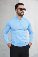 THE HALFZIP KNIT - LIGHT BLUE