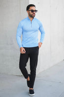 THE HALFZIP KNIT - LIGHT BLUE