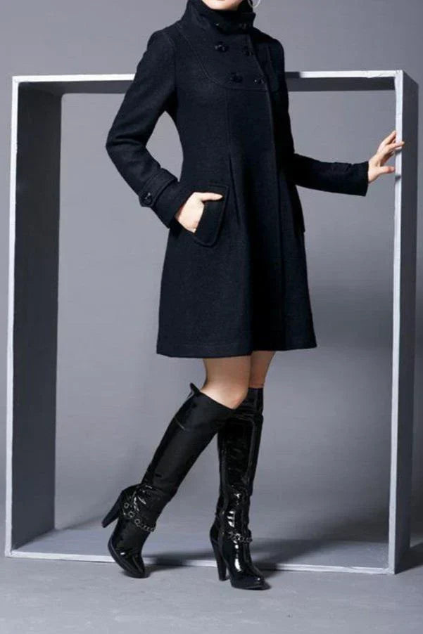 Grace™ | Elegant Hooded Wool Coat