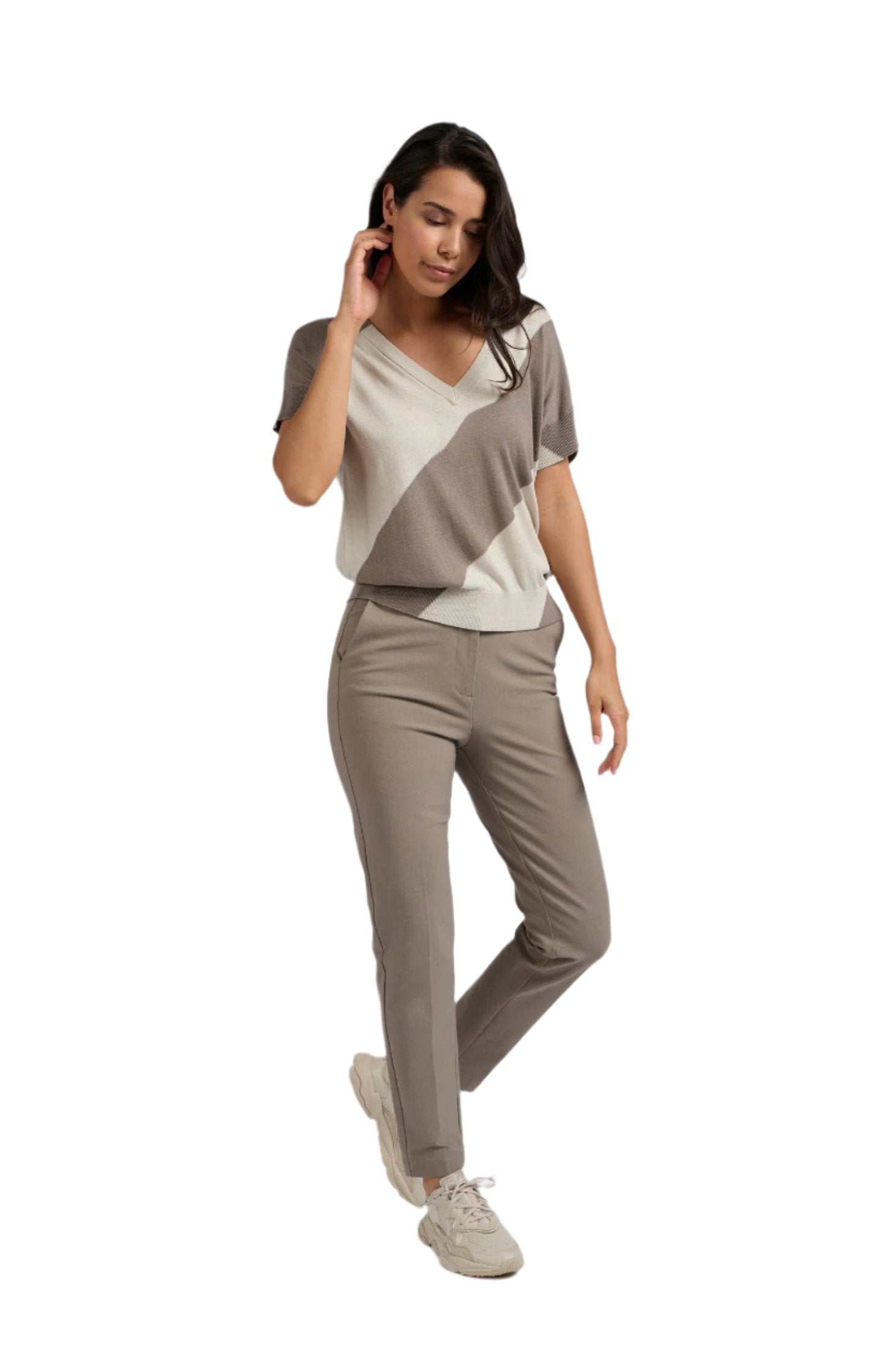 Valero London - Woven chino with straight legs, side pockets and zipper