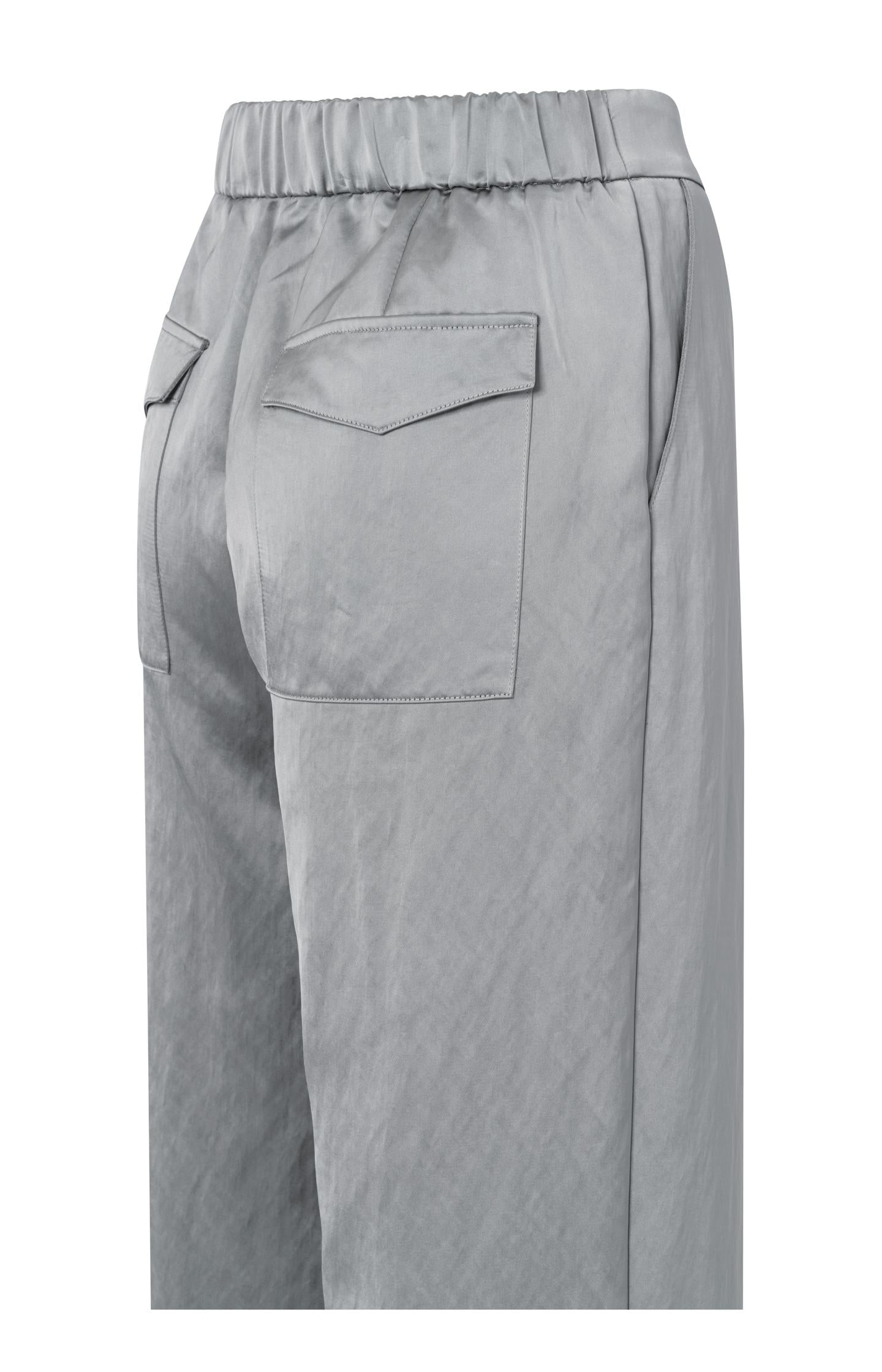 Valero London - Woven satin trousers with wide legs and pockets