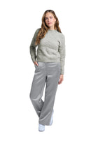 Valero London - Woven satin trousers with wide legs and pockets