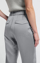 Valero London - Woven satin trousers with wide legs and pockets