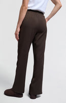 Valero London - Woven trousers with wide legs, side slit and waistband