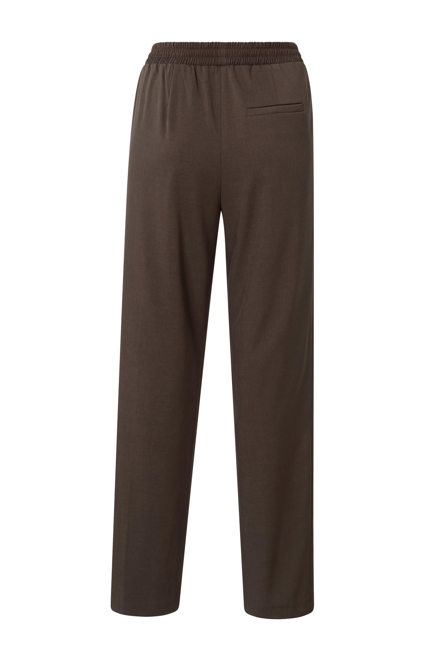 Valero London - Woven trousers with wide legs, side slit and waistband