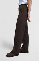 Valero London - Woven trousers with wide legs, side slit and waistband